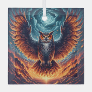 Above and Below - Wise Owl Art Glass Tree Decoration