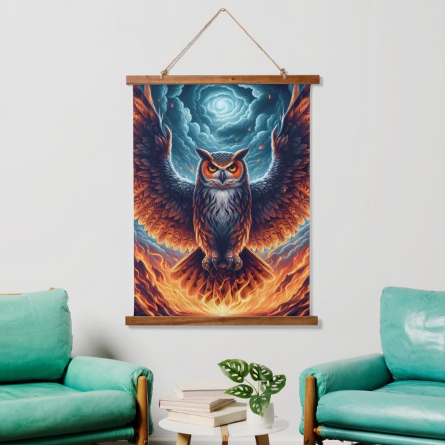 Above and Below - Wise Owl Art Hanging Tapestry (Living Room)