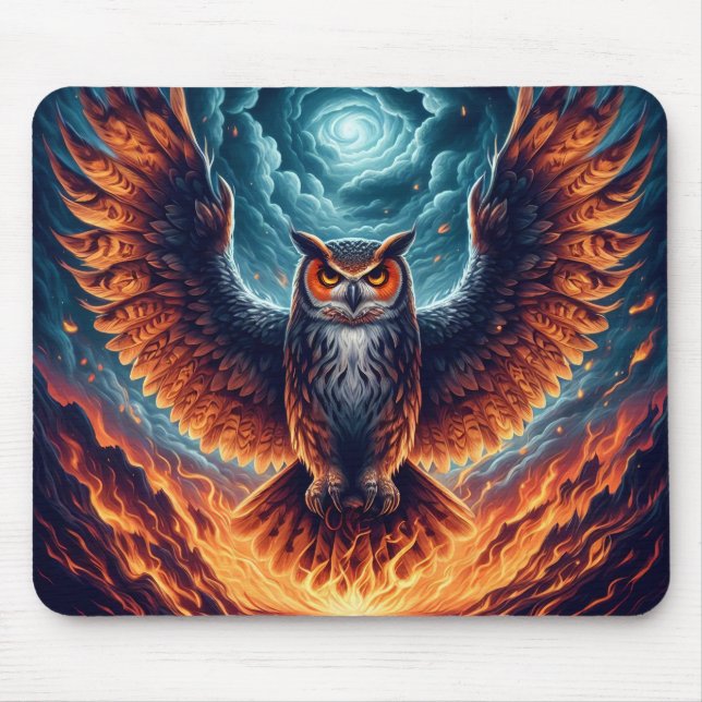 Above and Below - Wise Owl Art Mouse Mat (Front)