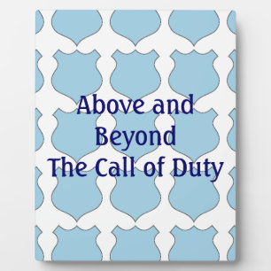 Above and Beyond the Call of Duty Badge Plaque
