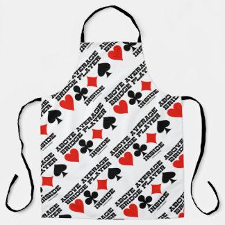 Above Average Bridge Player Inside Four Card Suits Apron