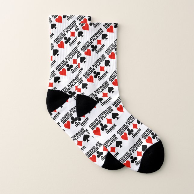 Above Average Bridge Player Inside Four Card Suits Socks (Pair)