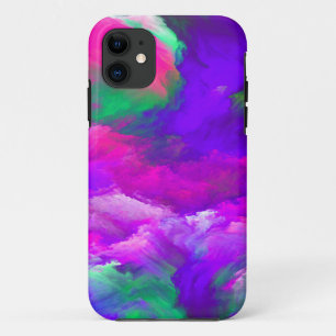 Above The Clouds Pink Blue Purple Abstract Art iPhone 11 Case