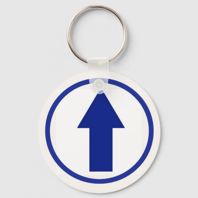 Above the influence - Blue Key Ring (Front)