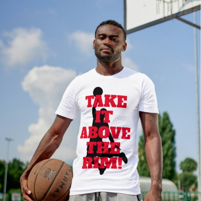 Above The Rim | Basketball Phrase with Orange Text T-Shirt (Creator Uploaded)