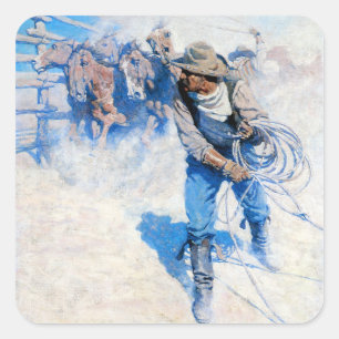 Above the Sea of Round Square Sticker