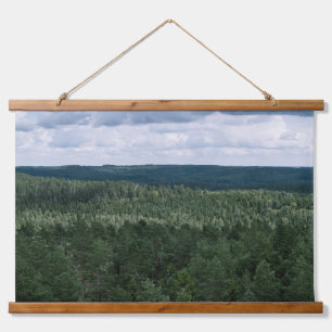 Above The Trees Forest And Clouds Landscape Photo Hanging Tapestry