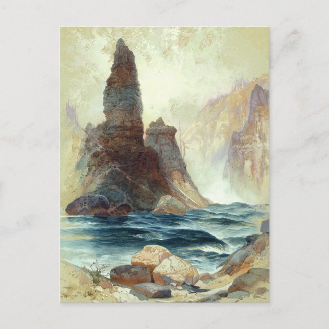 Above Tower Falls, Moran, 1872 Postcard (Front)