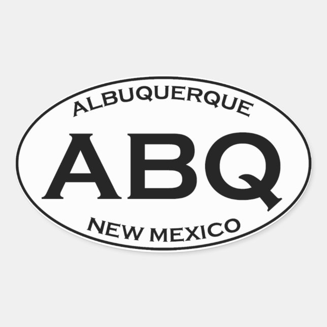 ABQ - Albuquerque New Mexico Oval Sticker (Front)
