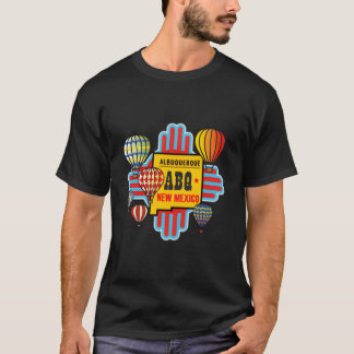 Abq Nm Albuquerque New Mexico Hot Air Balloons Zia T-Shirt