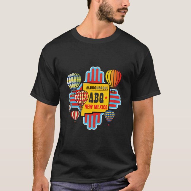 Abq Nm Albuquerque New Mexico Hot Air Balloons Zia T-Shirt (Front)