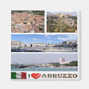 ABR009 ABRUZZO I Love, Mosaic, Italy, Fridge Magnet