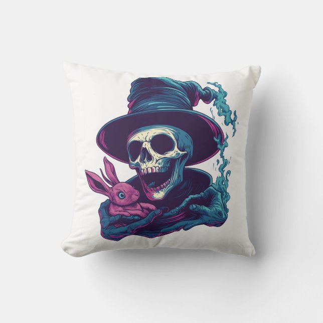 Abra-Cadabra Bones � Funny Magic Skull Cushion (Front)