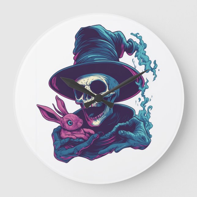 Abra-Cadabra Bones � Funny Magic Skull Large Clock (Front)