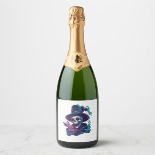 Abra-Cadabra Bones – Funny Magic Skull Sparkling Wine Label