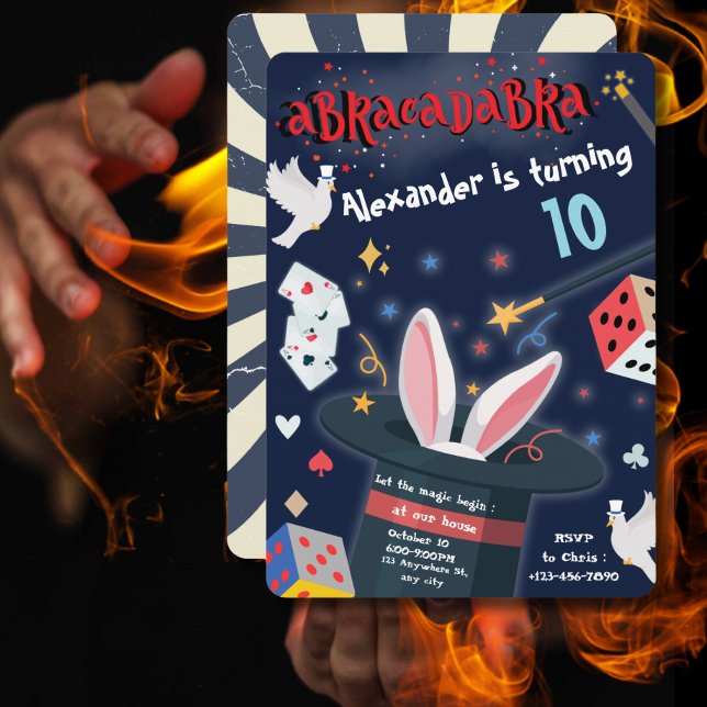 Abracadabra Birthday Magic Party Magician Theme  Invitation (Creator Uploaded)