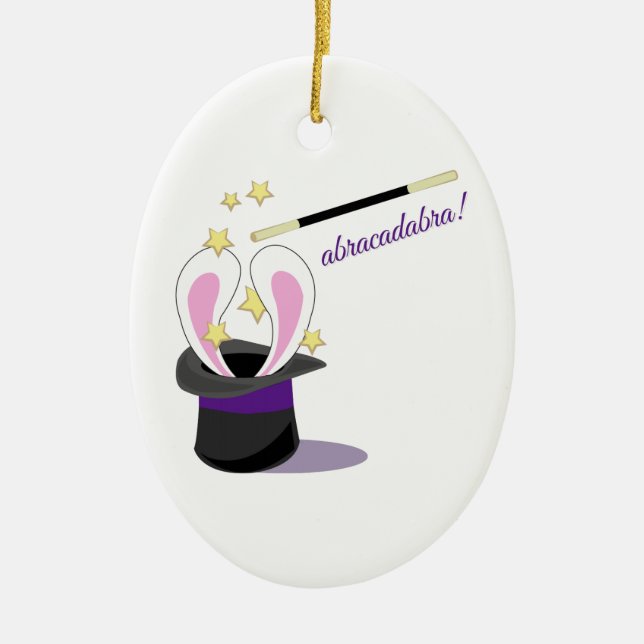 Abracadabra Hat Ceramic Tree Decoration (Front)