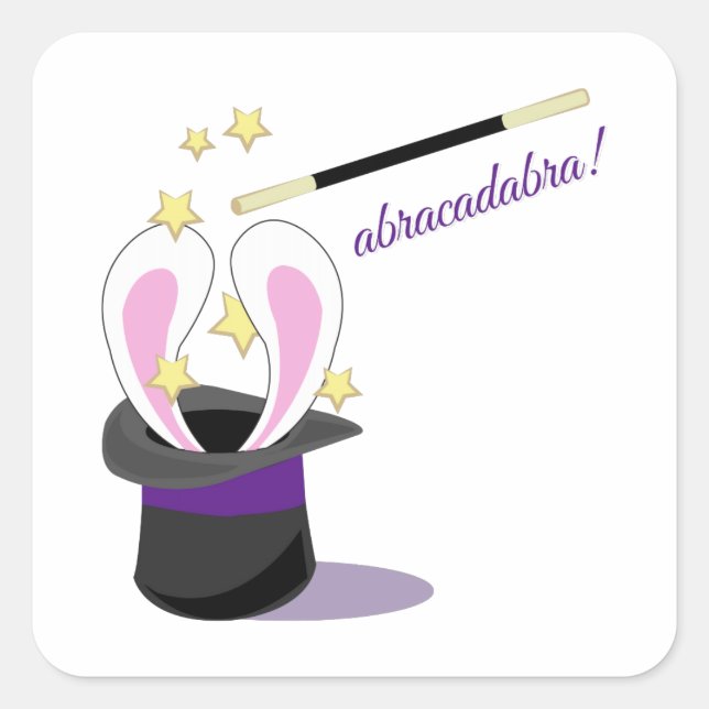 Abracadabra Hat Square Sticker (Front)