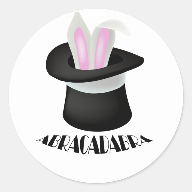 Abracadabra Magic Magician Bunny Classic Round Sticker (Front)