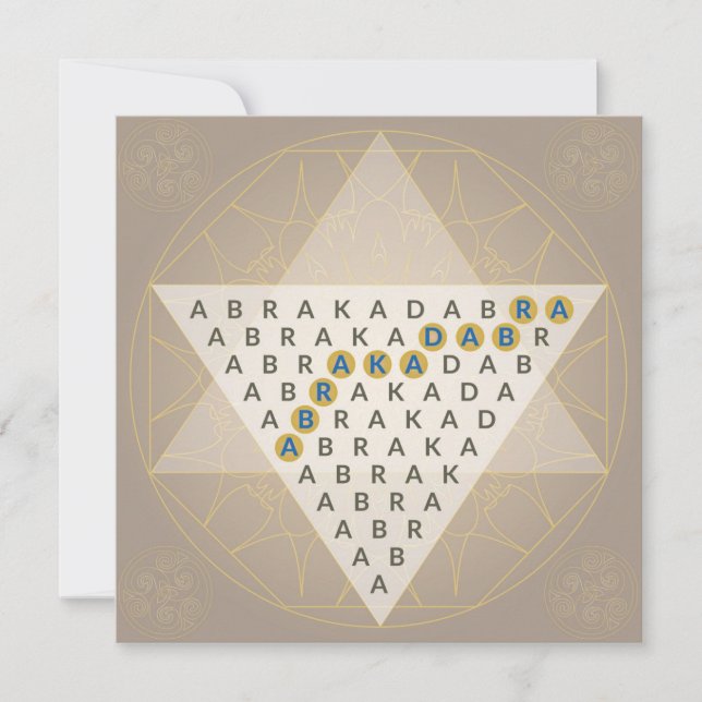 Abracadabra Magic Mantra Illustration Triangle Save The Date (Front)