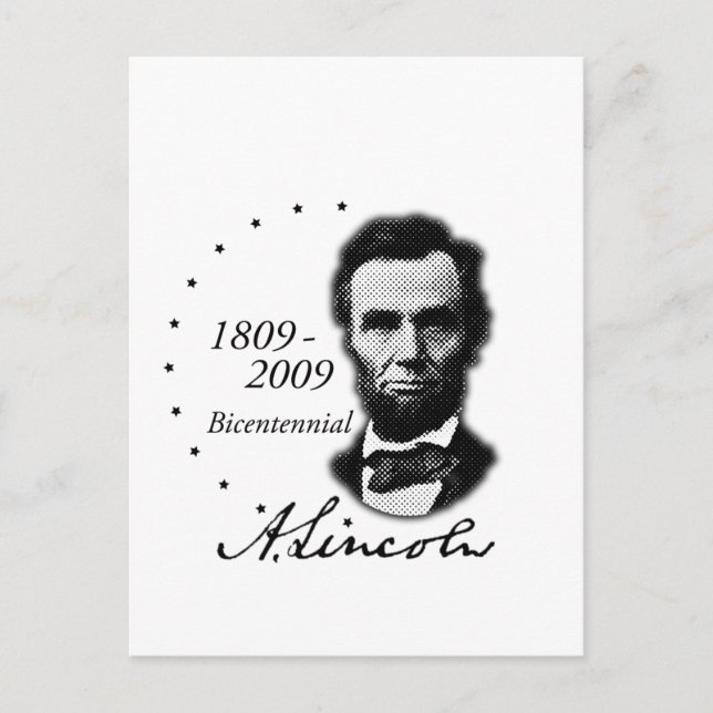 Abraham (Abe) Lincoln Bicentennial Postcard (Front)
