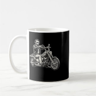Abraham Abe Lincoln Motorcycle Aamerican Biker Usa Coffee Mug