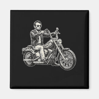 Abraham Abe Lincoln Motorcycle Aamerican Biker Usa Magnet