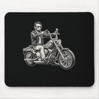 Abraham Abe Lincoln Motorcycle Aamerican Biker Usa Mouse Mat