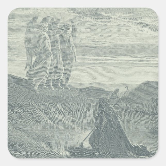 Abraham and the Three Angels Square Sticker (Front)