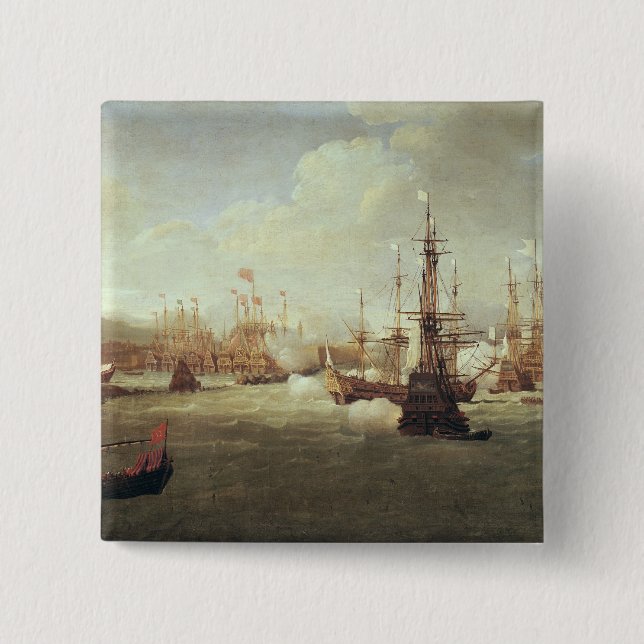 Abraham Duquesne  at Chios, after 1681 15 Cm Square Badge (Front)
