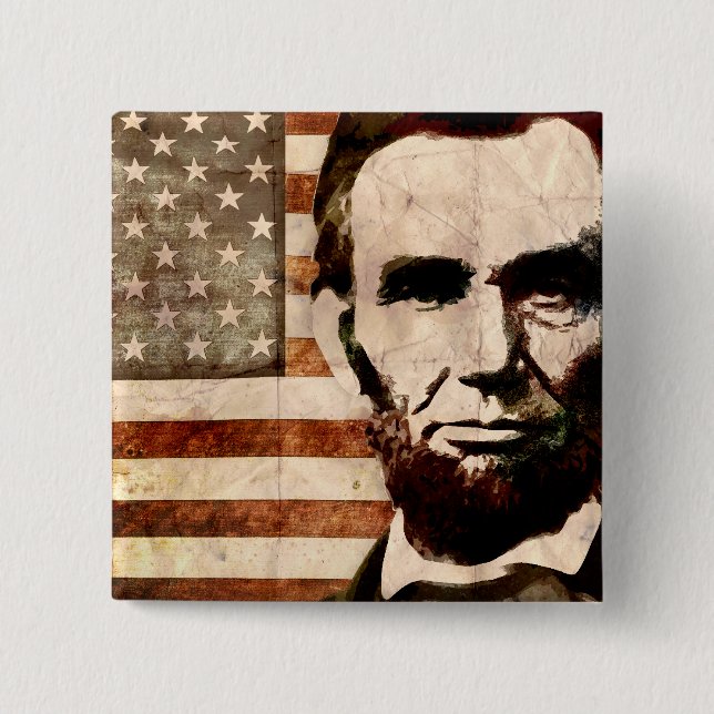 Abraham Lincoln 15 Cm Square Badge (Front)