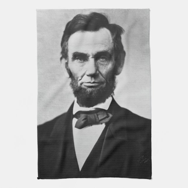 Abraham Lincoln: 16th President of America Tea Towel (Vertical)