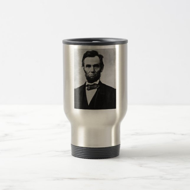 Abraham Lincoln: 16th President of America Travel Mug (Center)