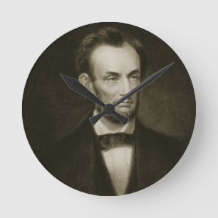 Abraham Lincoln, 16th President of the United Stat Round Clock
