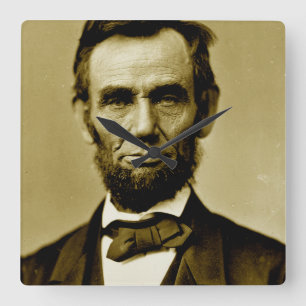 Abraham Lincoln 16th US President   Square Wall Clock