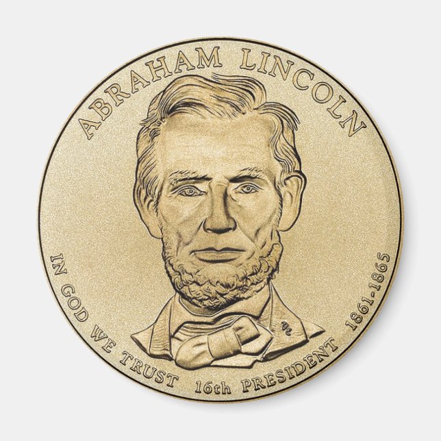 Abraham Lincoln $1 Presidential Coin Magnet (Front)
