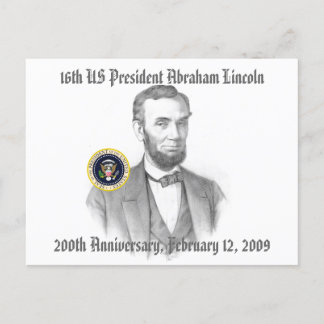 Abraham Lincoln 200th Anniversary Commemorative Postcard