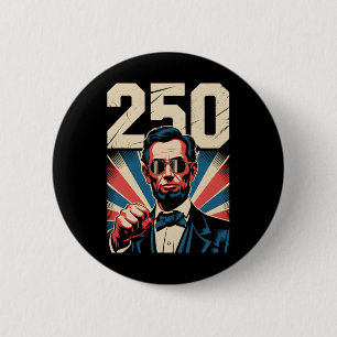 Abraham Lincoln 250th Birthday Retro Independence 6 Cm Round Badge