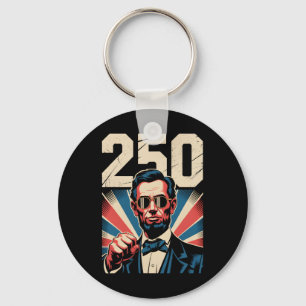 Abraham Lincoln 250th Birthday Retro Independence  Key Ring