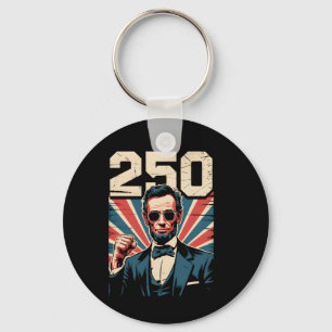Abraham Lincoln 250th Birthday Retro Independence  Key Ring