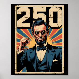 Abraham Lincoln 250th Birthday Retro Independence Poster