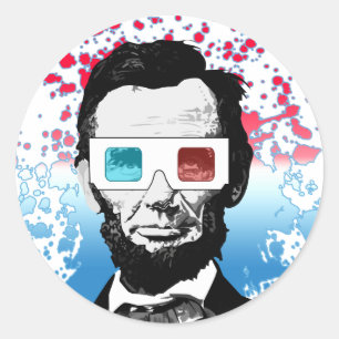 Abraham Lincoln - 3D Classic Round Sticker