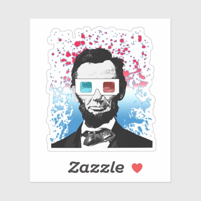 Abraham Lincoln 3D Glasses Red White Blue (Sheet)
