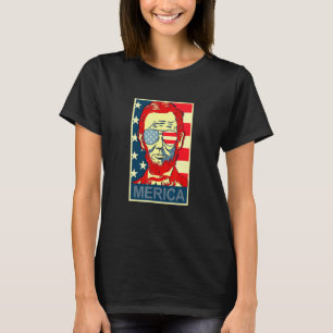 Abraham Lincoln 4th Of July Merica Design Tee