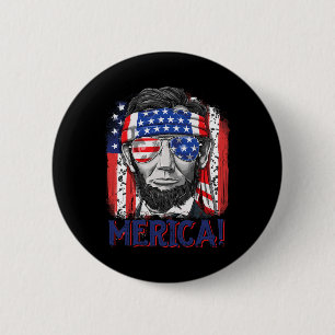 Abraham Lincoln 4th Of July Merica Men Women Ameri 6 Cm Round Badge