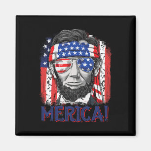 Abraham Lincoln 4th Of July Merica Men Women Ameri Magnet