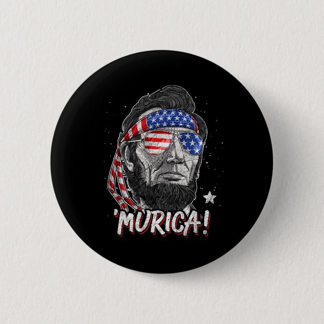 Abraham Lincoln 4th Of July Murica Men Women Ameri 6 Cm Round Badge (Front)