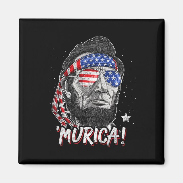 Abraham Lincoln 4th Of July Murica Men Women Ameri Magnet (Front)