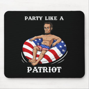Abraham Lincoln 4th Of July USA Patriot Fun Mouse Mat