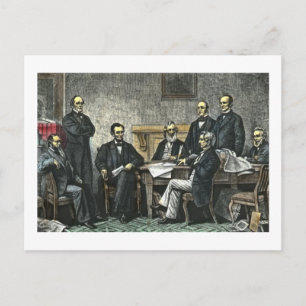 Abraham Lincoln and His Cabinet Postcard